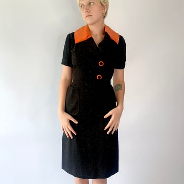 60's Daydress w/ Velvet Orange Collar