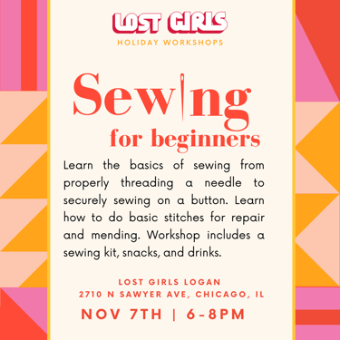 Hand Sewing for Beginners Workshop - Nov 7th