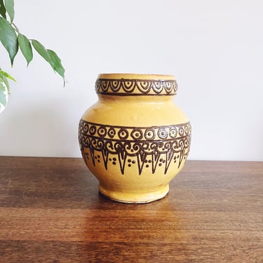 Vintage Redware Pottery Vase - signed by artist Correas 