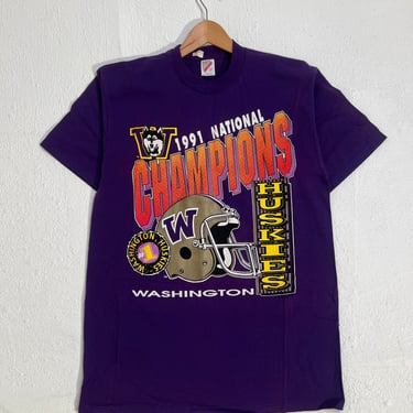 Vintage 1991 UW Huskies National Champions T-Shirt Sz. L