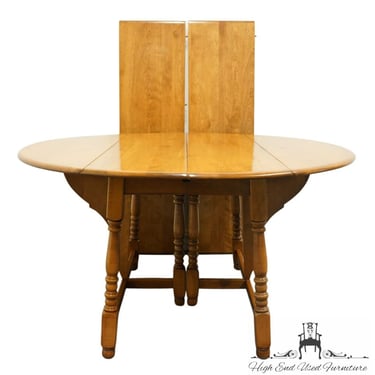 HEYWOOD WAKEFIELD Solid Hard Rock Maple Colonial Style 85" Drop Leaf Dining Table 