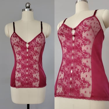 1970's Burgundy Camisole by Vanity Fair 70's Lingerie 70s Women's Vintage Size Small 
