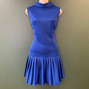 sachin and babi light blue dress Inspire Chic Women's A-Line Sleeveless Dress Pleated Neck Tie Waist Summer Work Flare Dresses L Light Blue