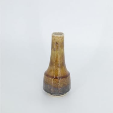 Small Mid-Century Scandinavian Modern Collectible Glazed Brown Stoneware Vase No. 3 by Gunnar Borg for Höganäs Ceramics, 1960s 