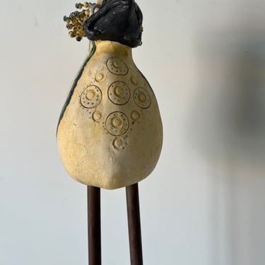 Todd J. Warner - Style Mixed Media Art Bird Sculpture 