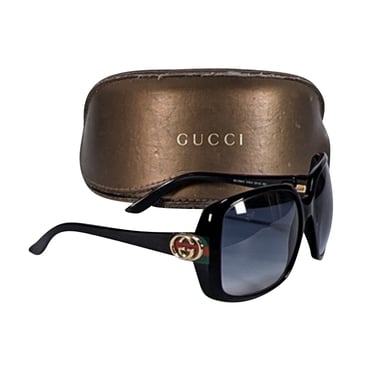 Gucci - Black Oversized Logo Sides Sunglasses
