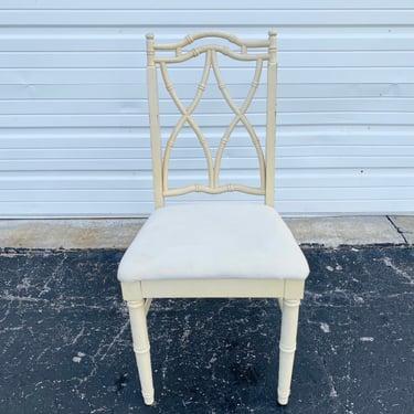 Vintage Faux Bamboo Chair Project FREE SHIPPING - Hollywood Regency Coastal Dining, Desk or Accent Furniture 