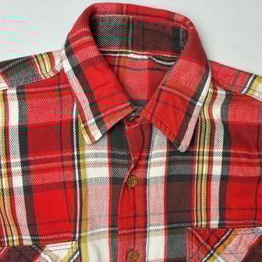 Vintage 1970s Big Mac Red Plaid Shirt - Size Large 