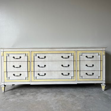 John Widdicomb French Provincial Louis XVI - Style Nine Drawers Painted Dresser 
