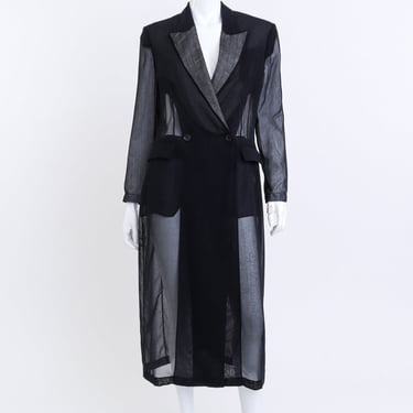 Sheer Longline Blazer Coat