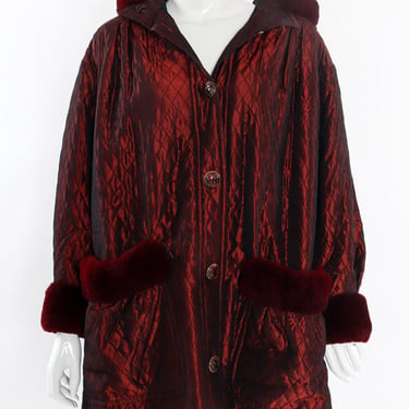 Quilted Fur Trim Coat