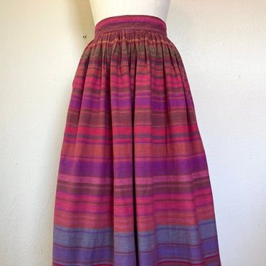 1970s Striped cotton midi skirt 