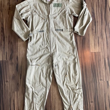 Vintage Coveralls US Navy Flight Suit Military Jumpsuit by Avirex Made in USA Womens Large Mens 46 