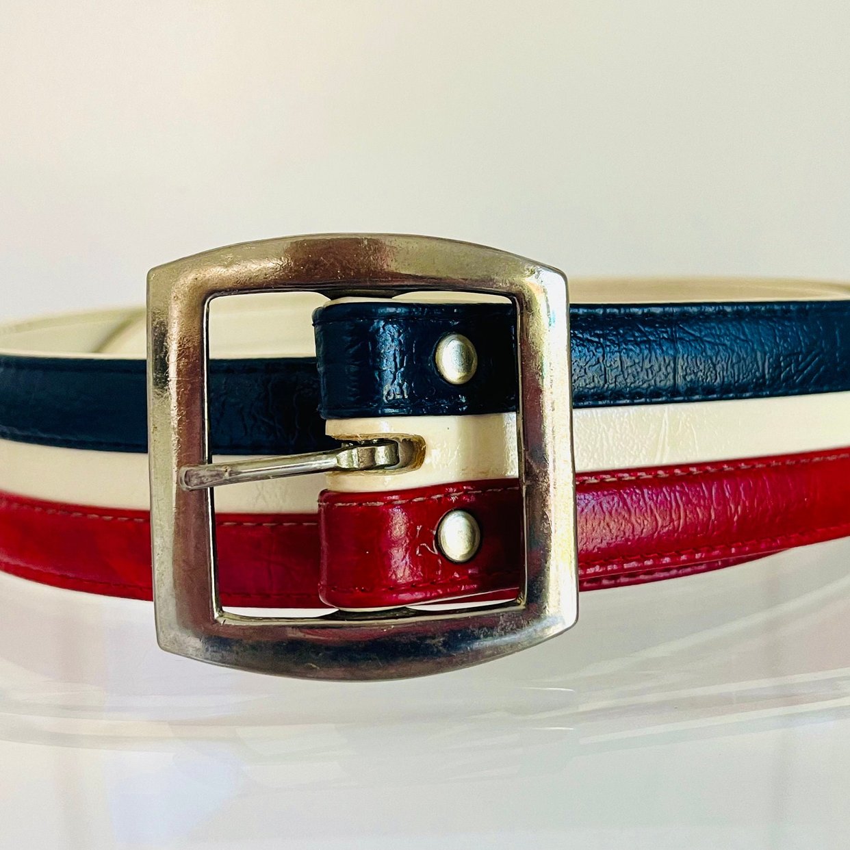 Red Leather Accent Belt-1970s Red Leather 1970s Vintage Belts for sale | eBay main image 3