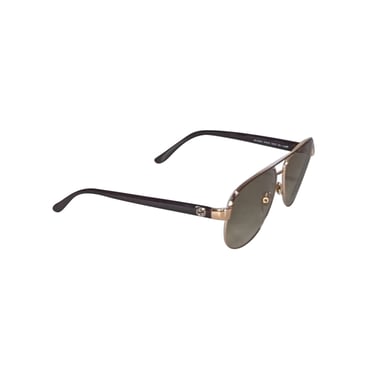 Gucci - Gold Aviators Sunglasses w/ Black Lenses