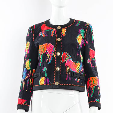 1980s Rainbow Zebras Silk Jacket