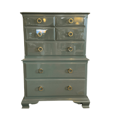 Green Lacquered Tall Dresser