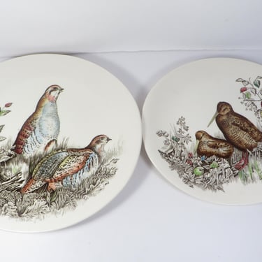 Vintage Johnson Brothers Game Birds Dinner Plate and Salad Plate 