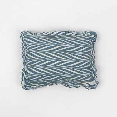 Marbled Cotton Ruffled Pillow in Banyan Blue