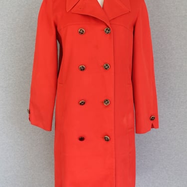 1960s - MISTY HARBOR - "Wear in Good Health - Trench Coat - Raincoat - Estimated size S 4/6 