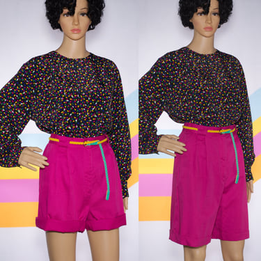 Vintage 80s/90s Pink Walking Shorts | Medium | i-14 