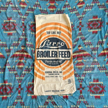 Vintage Larro Broiler Feed 100 lbs Sack Detroit, MI 