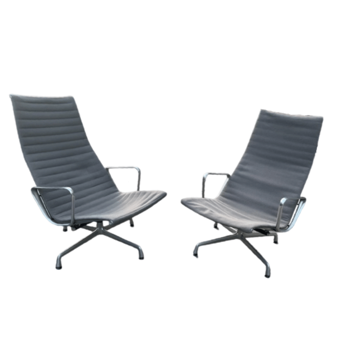 Grey Eames® Aluminum Group Lounge Chairs - Pair Available Priced Individually