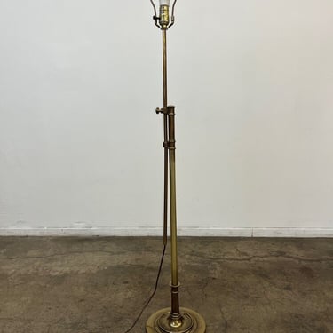 1980s Brass Plated Reading Floor Lamp- No Shade 