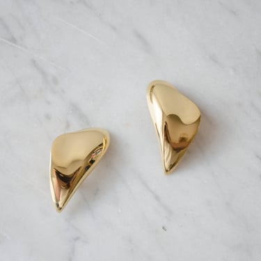 geometric gold earrings | gold fan earrings | abstract earrings 