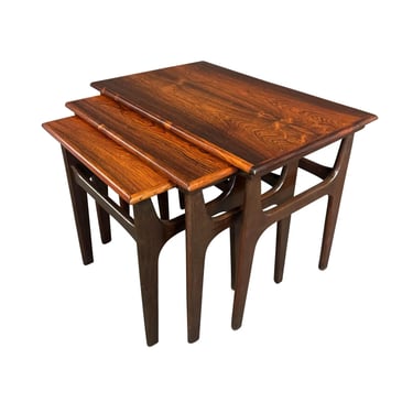 Set of Vintage Danish Mid Century Modern Rosewood Nesting Tables 