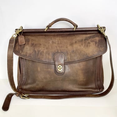 Vintage COACH Beekman Brown Leather Messenger Bag Briefcase #5266