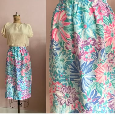 1980's Summer Fun Floral Skirt 