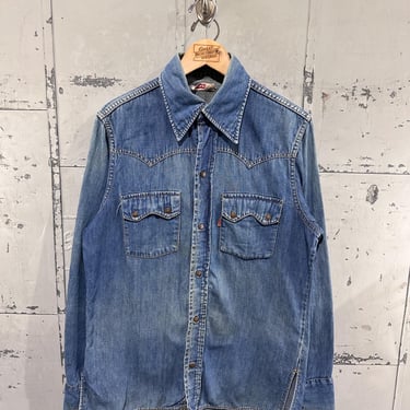 Vintage Levis Big E denim western shirt, made | St. Cyr Vintage