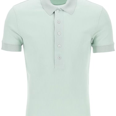 Tom Ford "Ribbed Knit Polo With Shiny Men