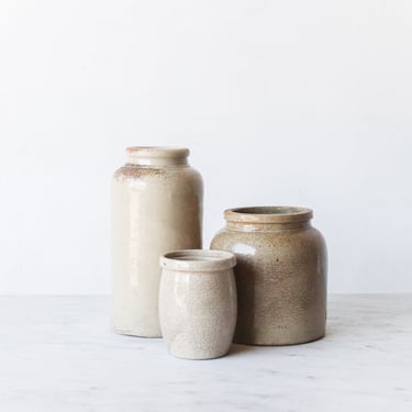 Trio of Vintage Stoneware Pots