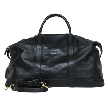 Coach - Black Leather Bowler-Style Convertible Luggage Bag