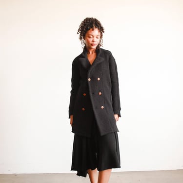 1990s Black Comme des Garçon Asymmetrical Skirt Set 