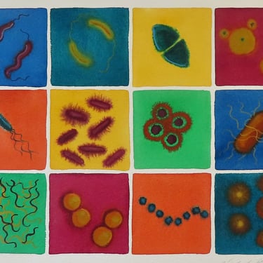 Microbial Riches 5 - original watercolor painting of bacteria ...