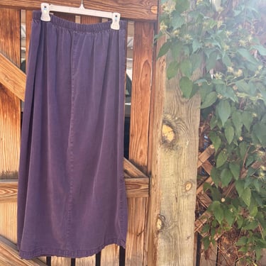 Vintage 90s Purple Soft Elastic Waist Maxi Summer Skirt 