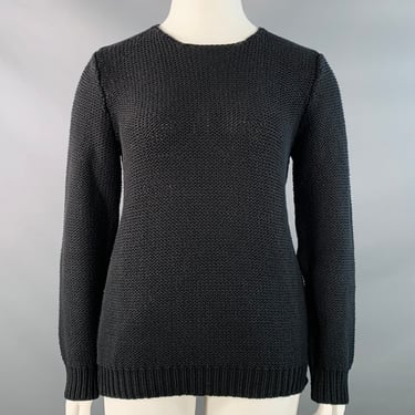 MM6 MAISON MARGIELA Size XL Black Cotton Knit Crew Neck Sweater