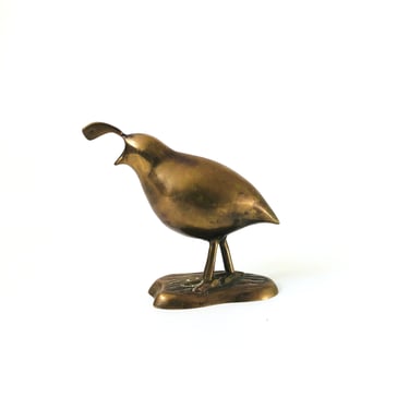 Vintage Brass Quail 