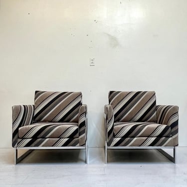 Milo Baughman for Thayer Coggin Classic 989 T Back Lounge Chair - a Pair 