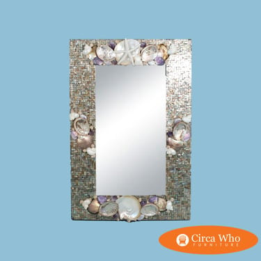 Rectangular Purple Shell Mirror