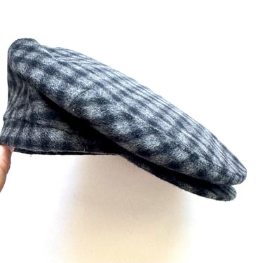 Vintage Pendleton Plaid Newspaper Boy Red Flat Cap Hat 