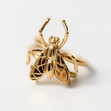 Gold Plated Sterling Silver Petite Fly Ring