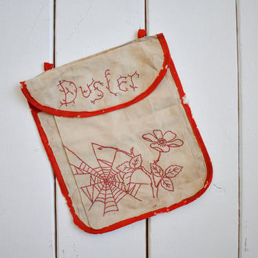 Antique Embroidered Spider Web Pouch 