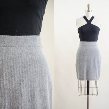 gray angora wol knit mini skirt | 90s y2k vintage Laura Ashley light gray soft fuzzy knit light dark academia wool skirt 