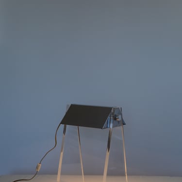 Desk Lamp Lucite and Chrome 