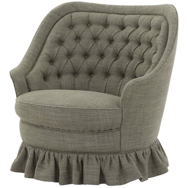 Vintage Tufted Linen Chair