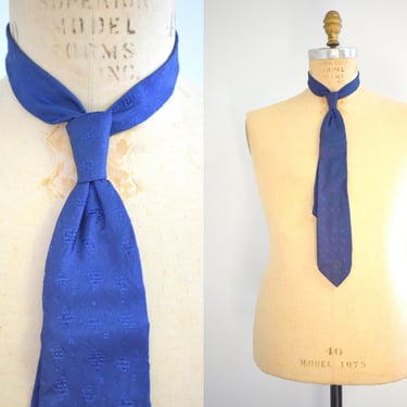 1930s/40s Blue Clip Necktie with Monogram 